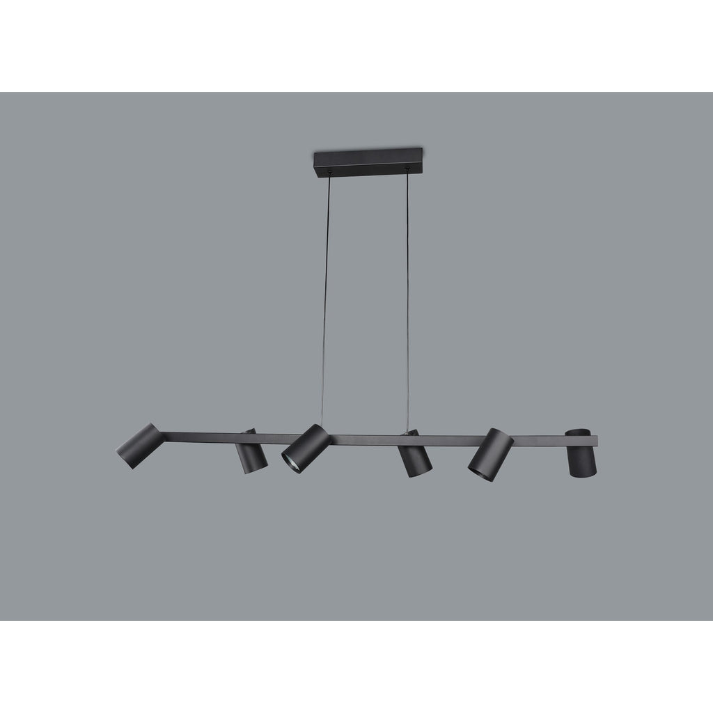 M8298 Sal 6 Light Linear Pendant Spotlight Matt Black