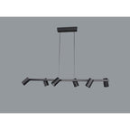 M8298 Sal 6 Light Linear Pendant Spotlight Matt Black
