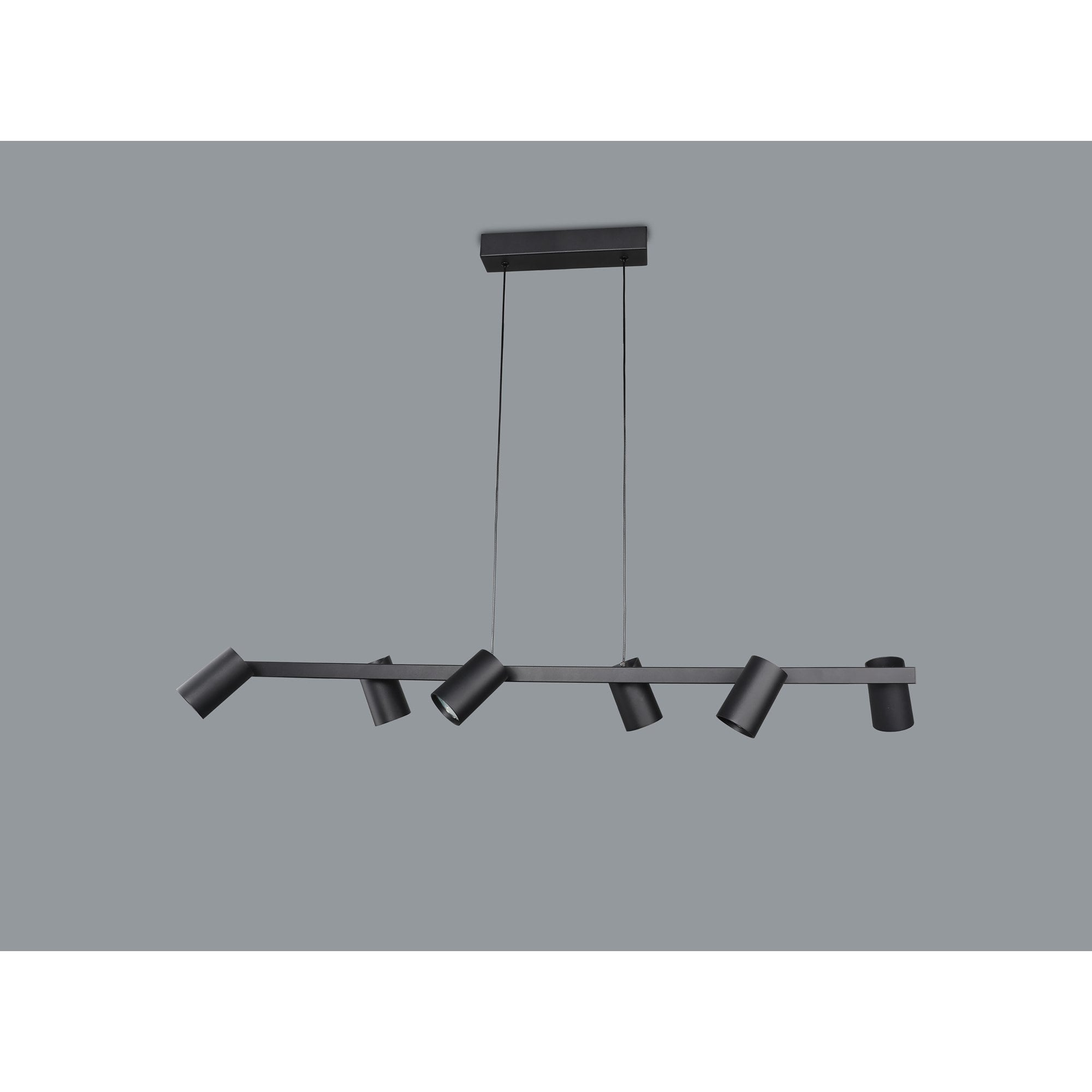 M8298 Sal 6 Light Linear Pendant Spotlight Matt Black