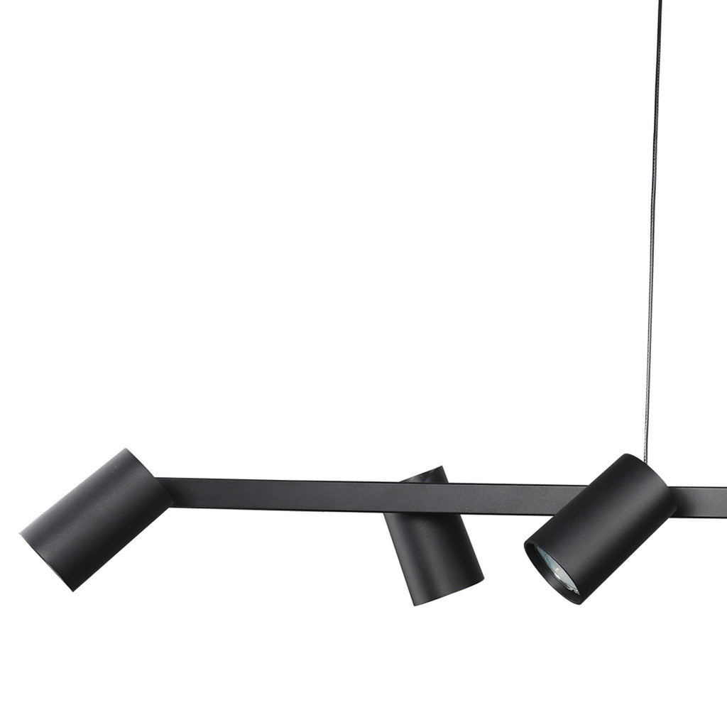 M8298 Sal 6 Light Linear Pendant Spotlight Matt Black