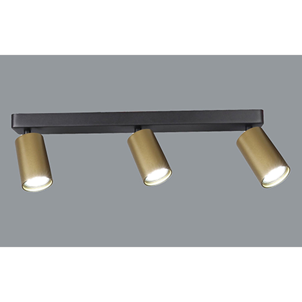 M8488 Sal Linear 3 Light Spotlight Satin Gold/Matt Black