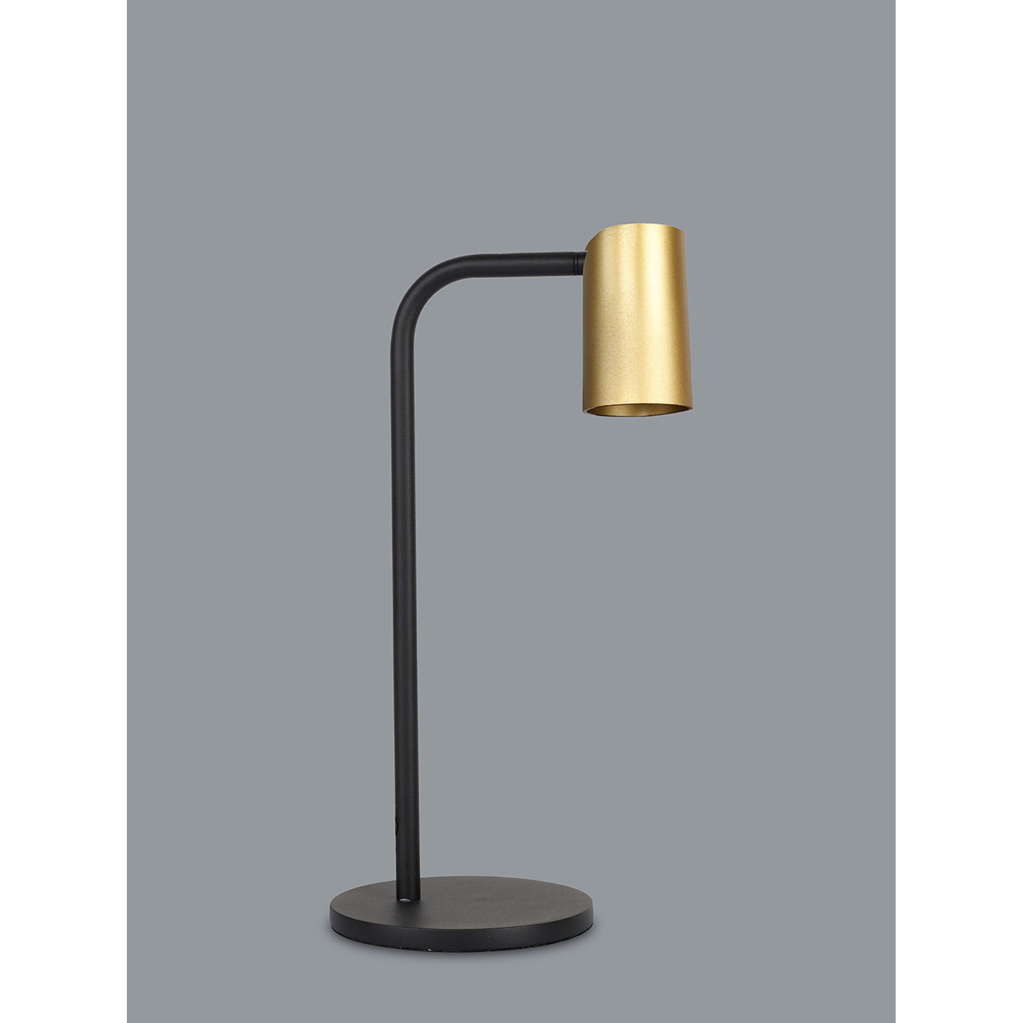 M8491 Sal Small Table Lamp With Inline Switch 1 Light Satin Gold/Matt Black