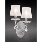M6304 Sophie Wall Light Silver With White Shades