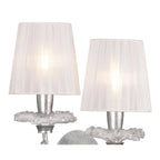 M6304 Sophie Wall Light Silver With White Shades