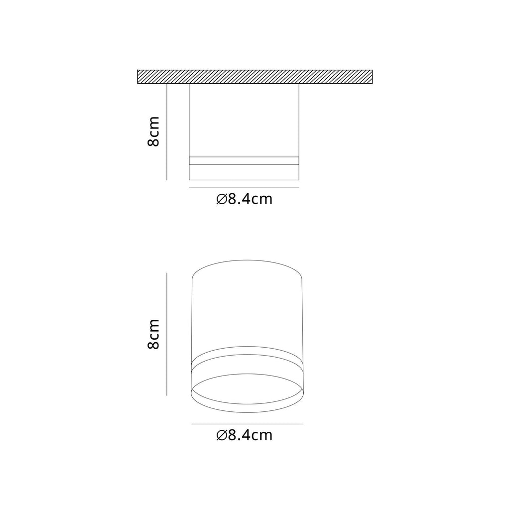 M8659 Split Spotlight Round Black