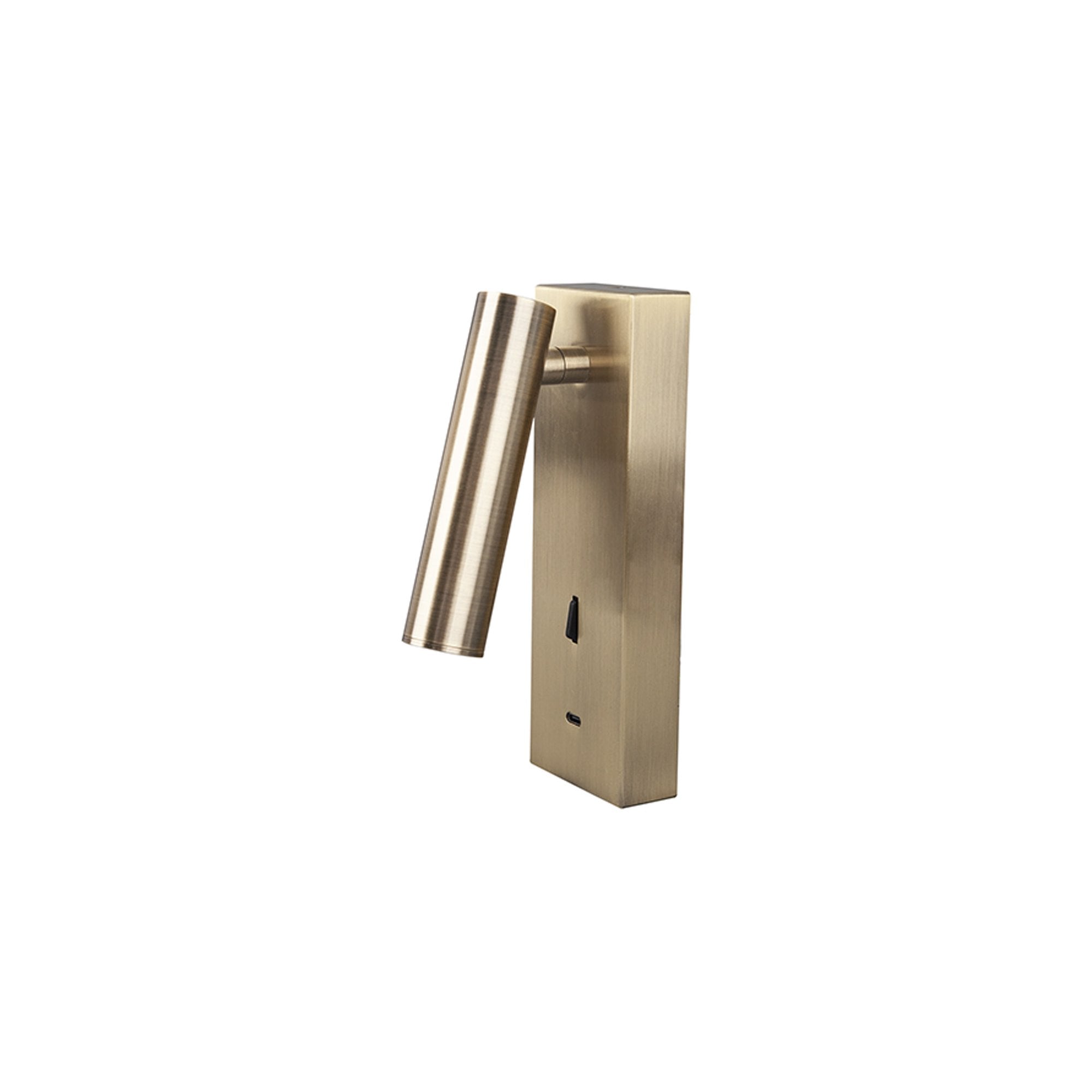 M8501 Tarifa II LED Wall/Reading Light Adjustable With USB-C Socket Antique Brass