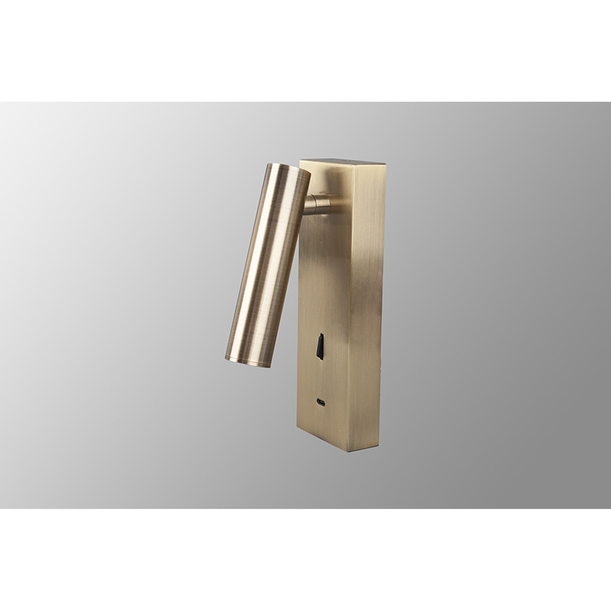 M8501 Tarifa II LED Wall/Reading Light Adjustable With USB-C Socket Antique Brass