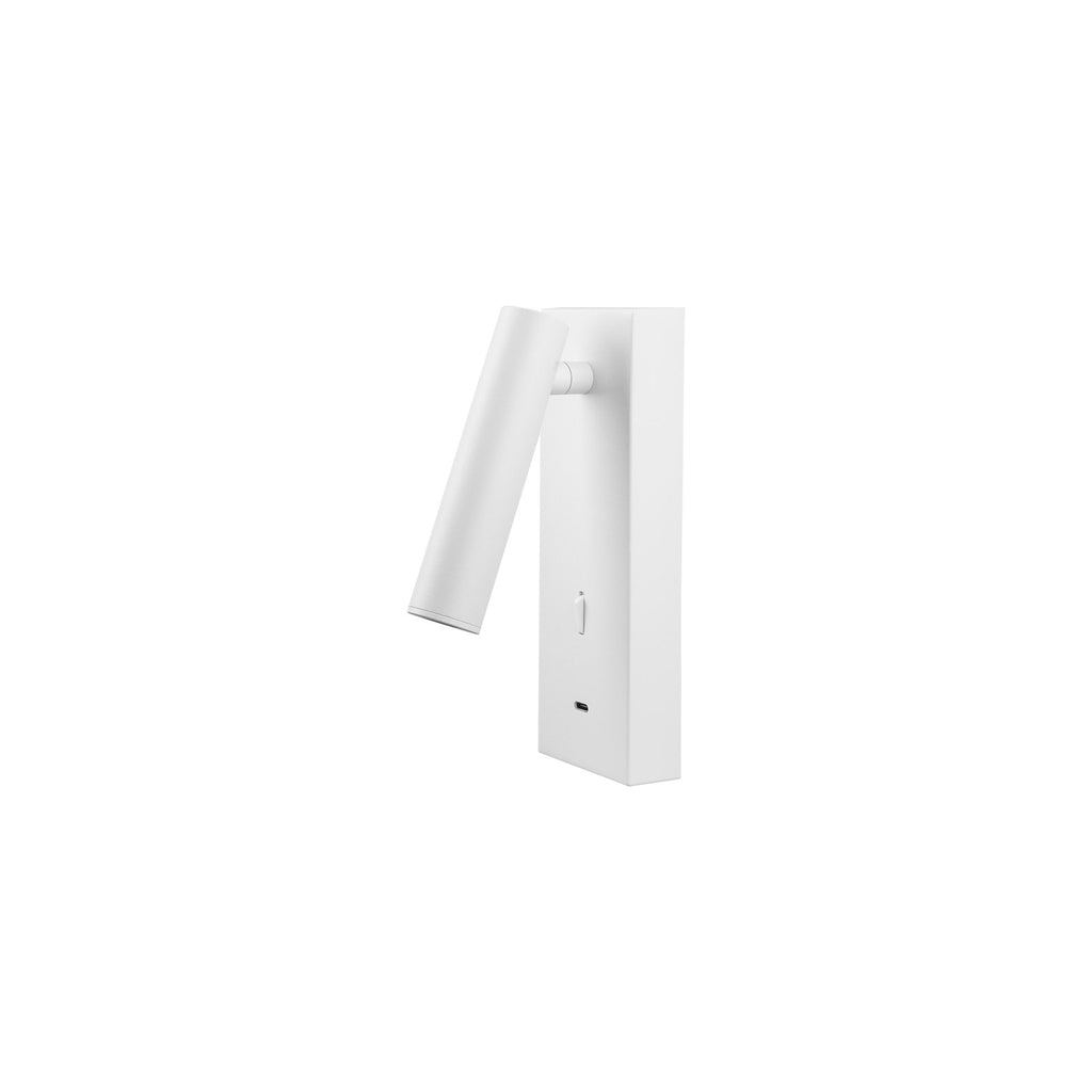 M8498 Tarifa II LED Wall/Reading Light Adjustable With USB-C Socket White