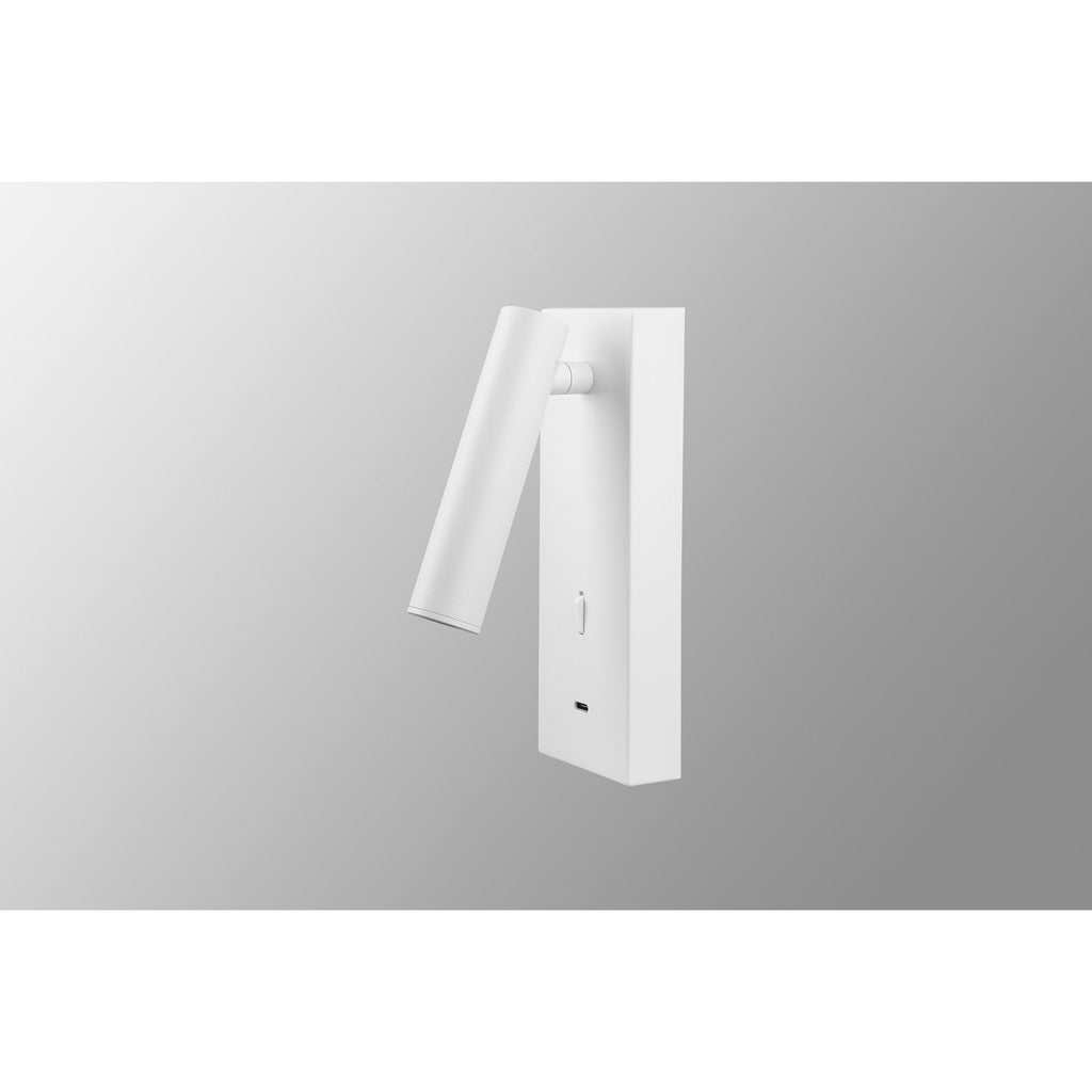 M8498 Tarifa II LED Wall/Reading Light Adjustable With USB-C Socket White