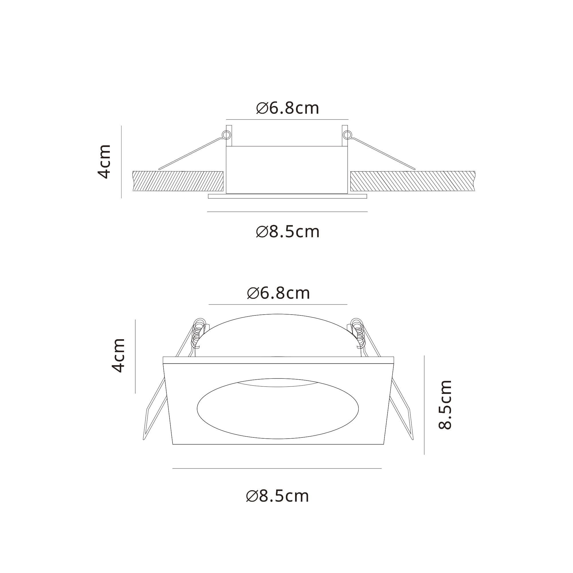 M8657 Tavira Outdoor Recessed Spotlight 8.5cm Square Black