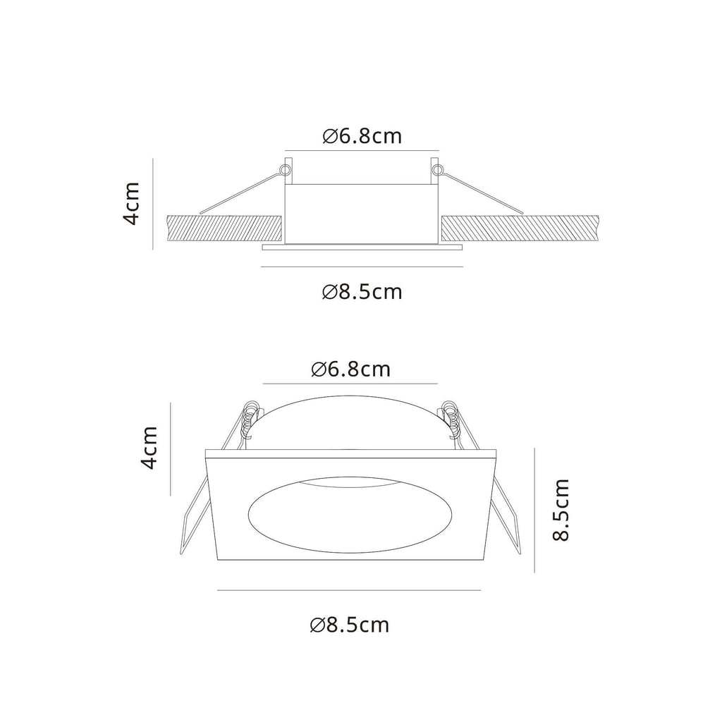 M8656 Tavira Outdoor Recessed Spotlight 8.5cm Square White