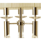 M3869FG Tiffany Floor Lamp French Gold With Cream Shade & Clear Crystal