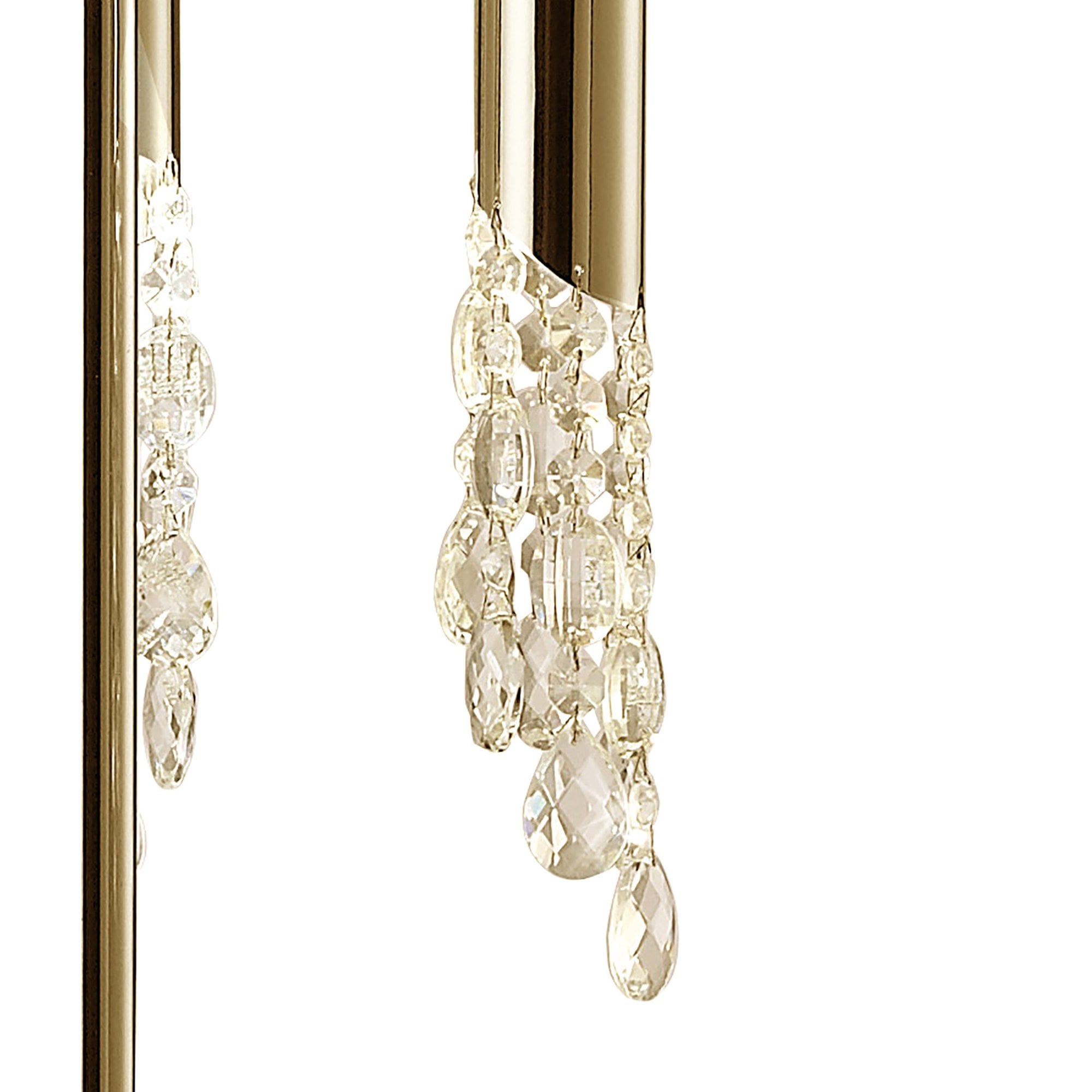 M3869FG Tiffany Floor Lamp French Gold With Cream Shade & Clear Crystal