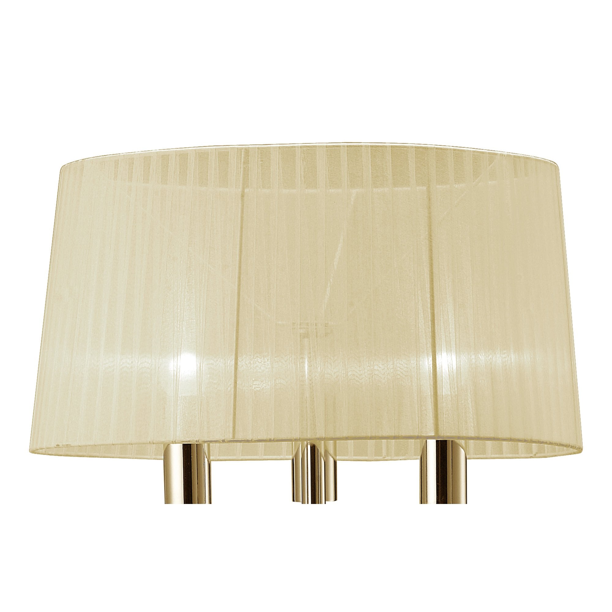 M3869FG Tiffany Floor Lamp French Gold With Cream Shade & Clear Crystal