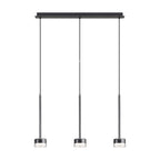 M7882 Tonic 3 Light Linear Pendant Chrome/Black/Clear Glass