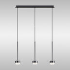 M7882 Tonic 3 Light Linear Pendant Chrome/Black/Clear Glass
