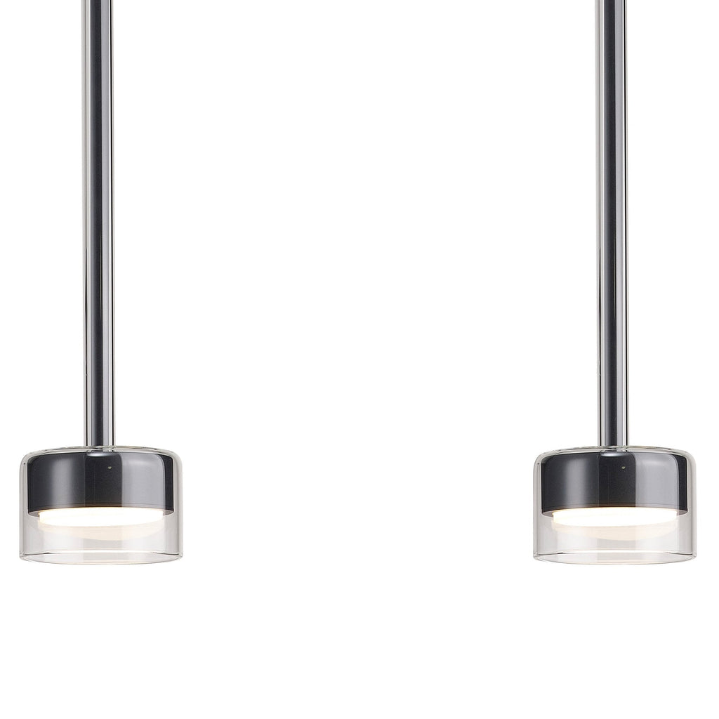 M7882 Tonic 3 Light Linear Pendant Chrome/Black/Clear Glass