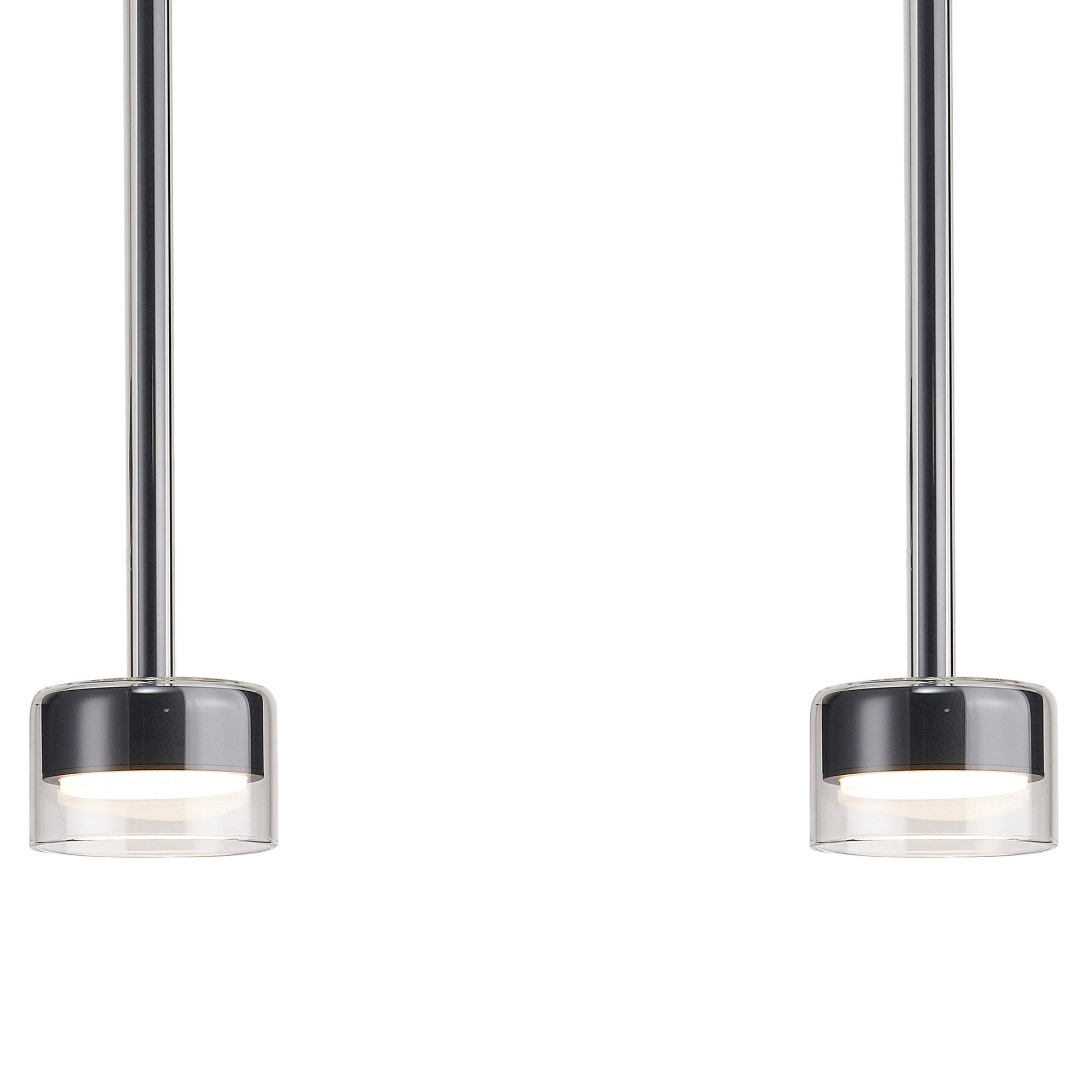 M7882 Tonic 3 Light Linear Pendant Chrome/Black/Clear Glass