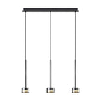M7883 Tonic 3 Light Linear Pendant Chrome/Black/Chrome Glass