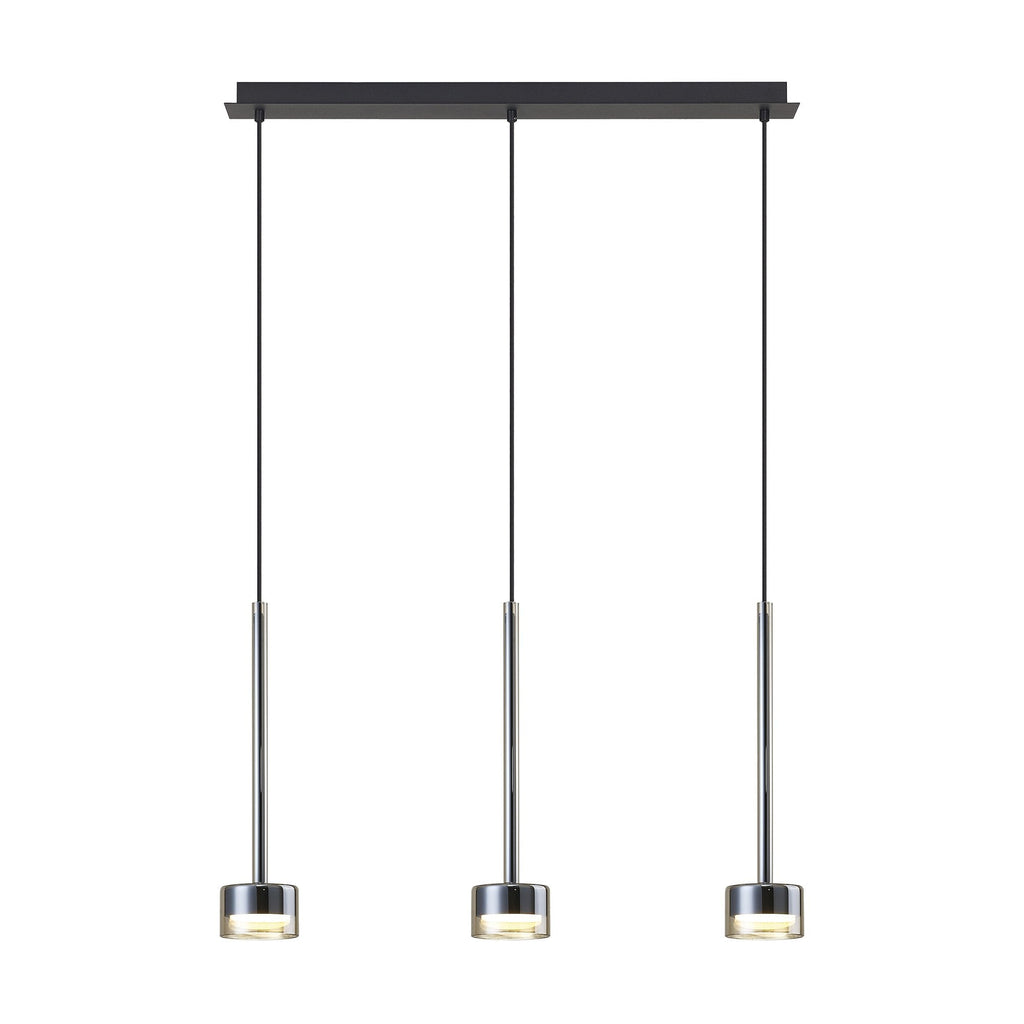 M7884 Tonic 3 Light Linear Pendant Bronze/Black/Bronze Glass
