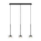 M7884 Tonic 3 Light Linear Pendant Bronze/Black/Bronze Glass