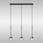 M7884 Tonic 3 Light Linear Pendant Bronze/Black/Bronze Glass