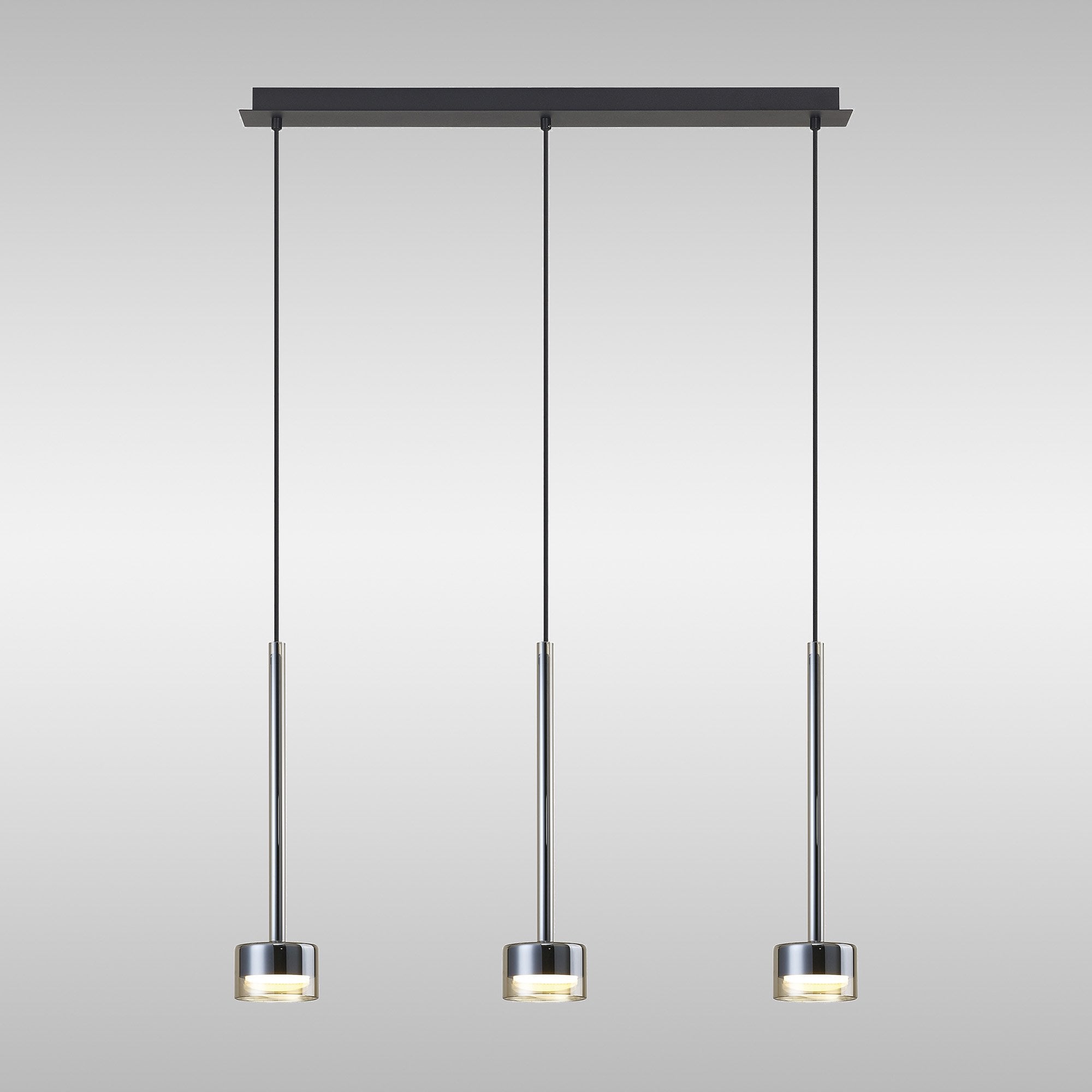 M7884 Tonic 3 Light Linear Pendant Bronze/Black/Bronze Glass