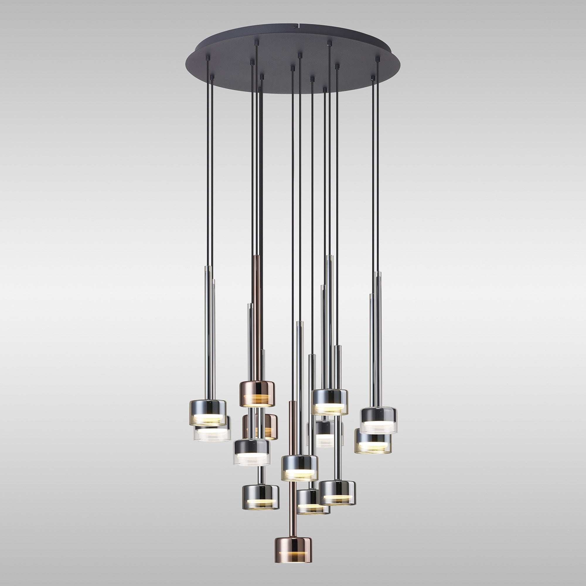 M7879 Tonic 14 Light Round Pendant Black/Chrome/Bronze/Copper