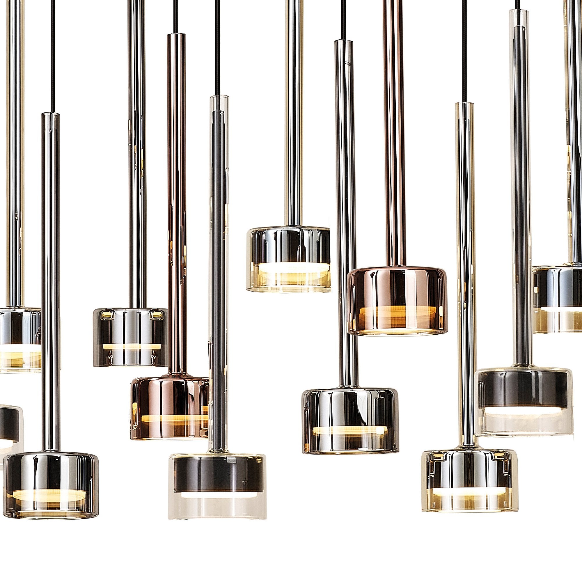 M7878 Tonic 14 Light Rectangular Pendant Black/Chrome/Bronze/Copper