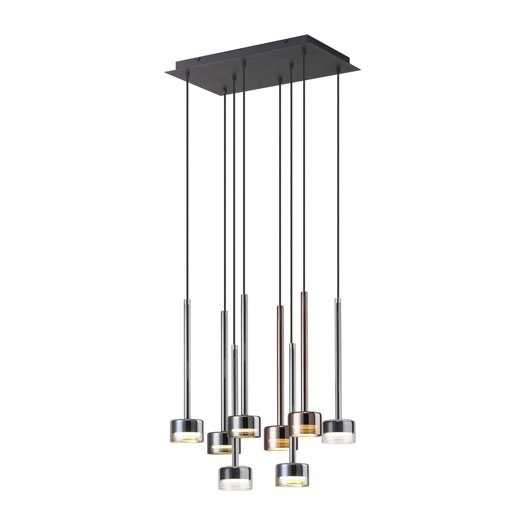 M7880 Tonic 8 Light Rectangular Pendant Black/Chrome/Bronze/Copper