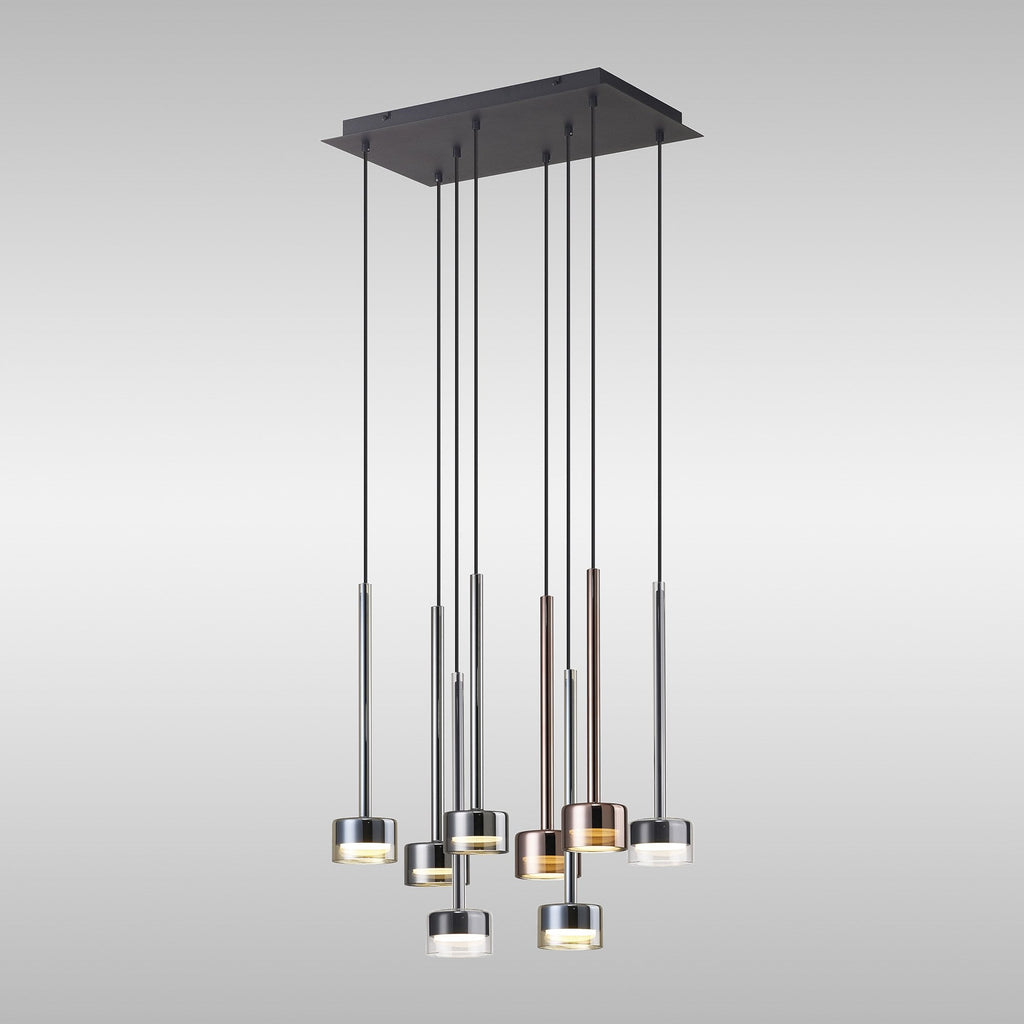 M7880 Tonic 8 Light Rectangular Pendant Black/Chrome/Bronze/Copper