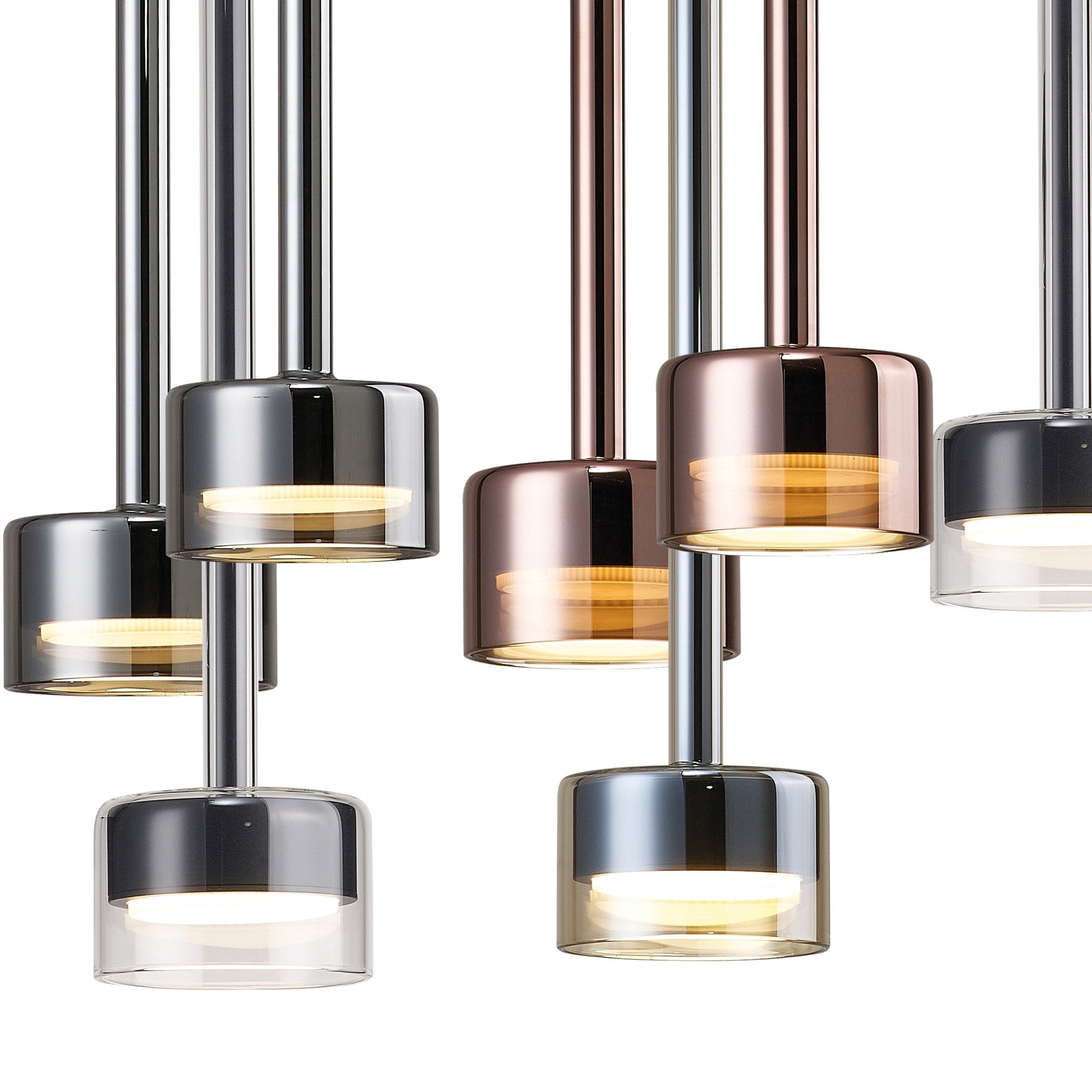 M7880 Tonic 8 Light Rectangular Pendant Black/Chrome/Bronze/Copper