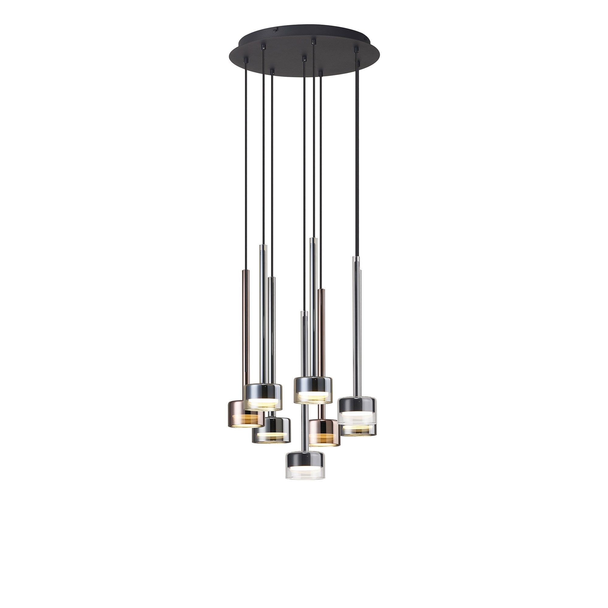 M7881 Tonic 8 Light Round Pendant Black/Chrome/Bronze/Copper