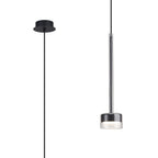 M7874 Tonic 1 Light Pendant Chrome/Black/Clear Glass