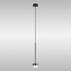 M7874 Tonic 1 Light Pendant Chrome/Black/Clear Glass