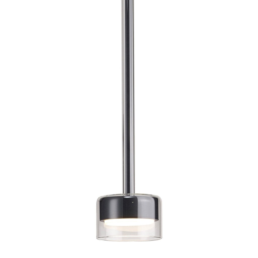 M7874 Tonic 1 Light Pendant Chrome/Black/Clear Glass