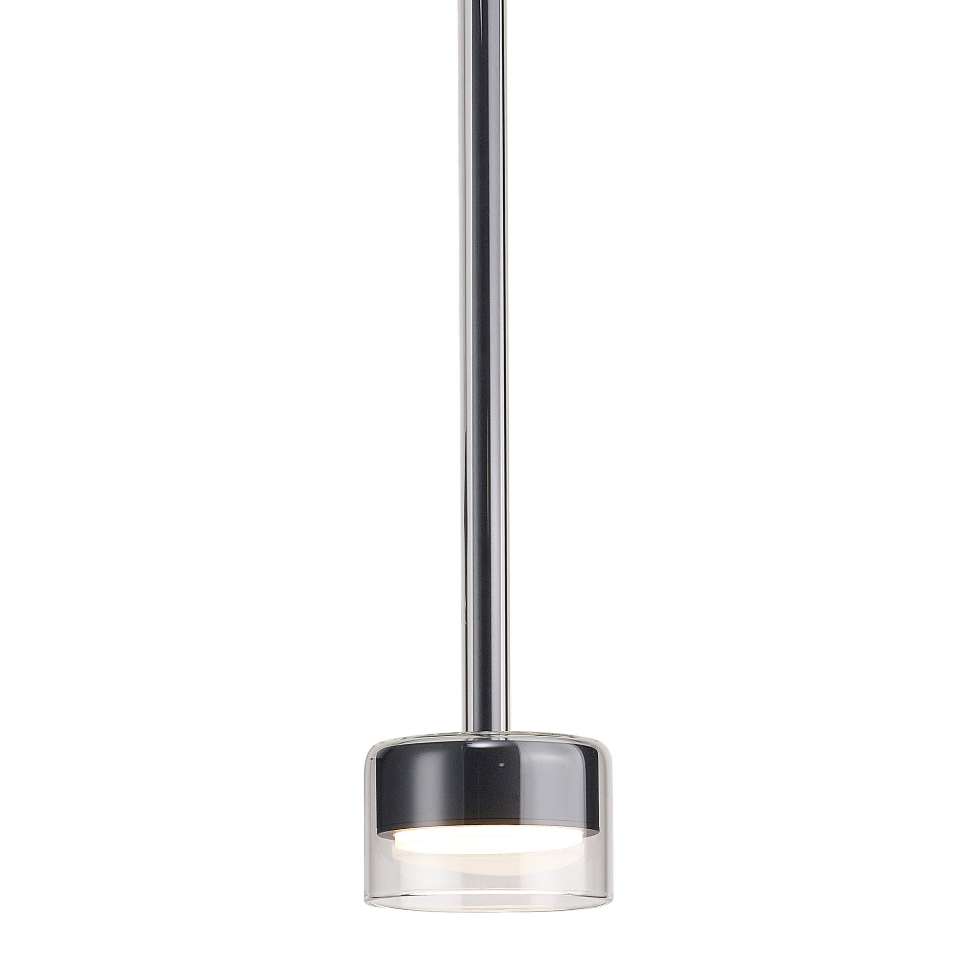M7874 Tonic 1 Light Pendant Chrome/Black/Clear Glass