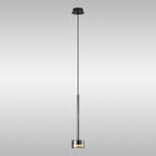 M7875 Tonic 1 Light Pendant Chrome/Black/Chrome Glass