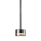 M7875 Tonic 1 Light Pendant Chrome/Black/Chrome Glass