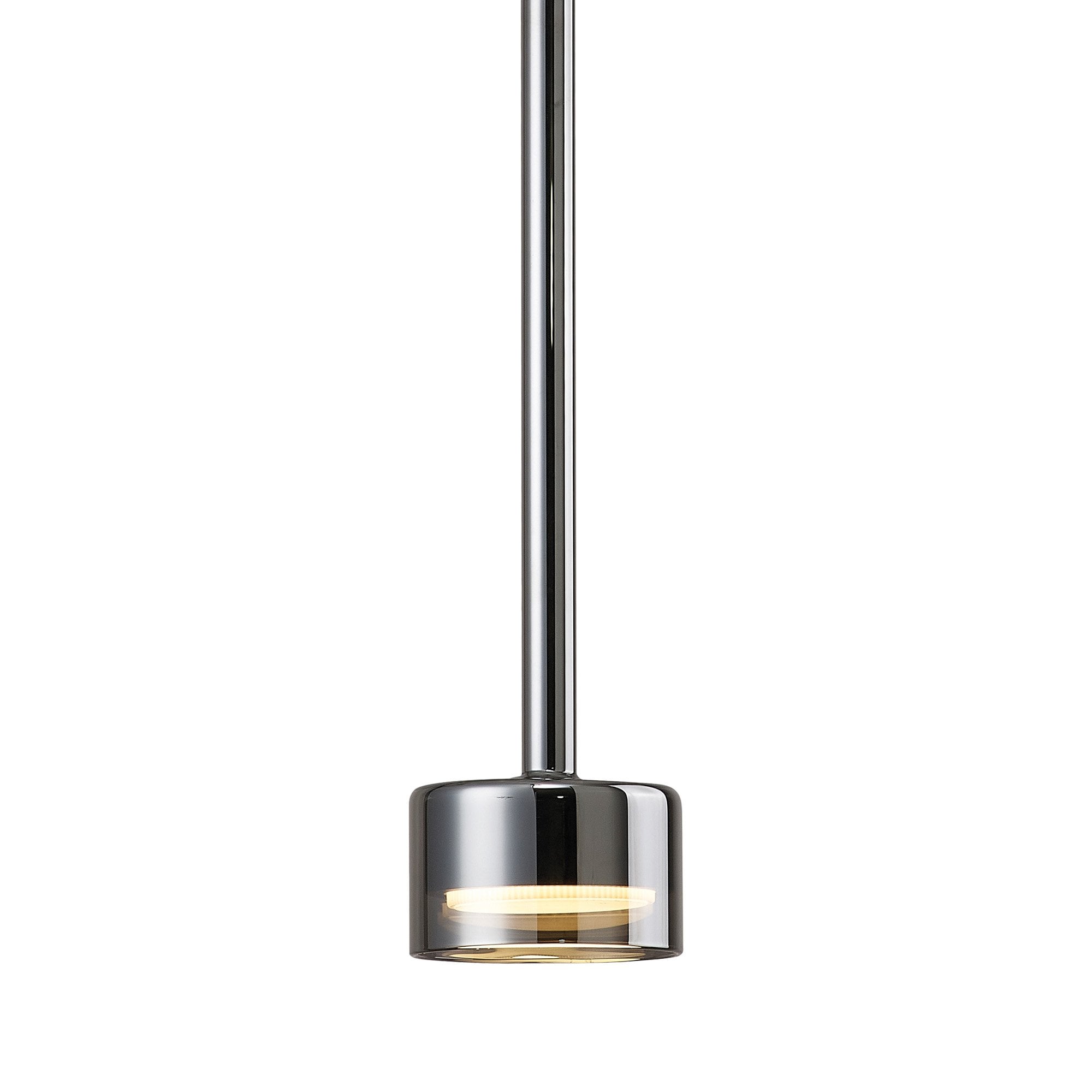 M7875 Tonic 1 Light Pendant Chrome/Black/Chrome Glass