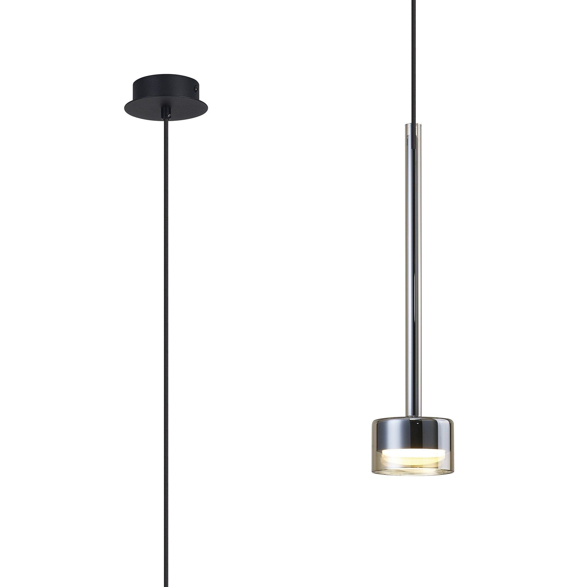 M7876 Tonic 1 Light Pendant Bronze/Black/Bronze Glass