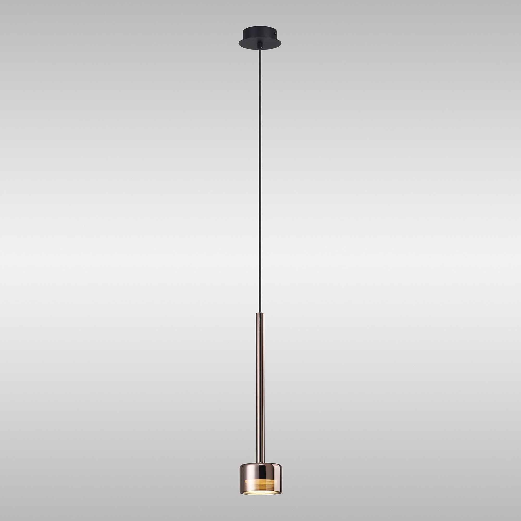 M7877 Tonic 1 Light Pendant Copper/Black/Copper Glass