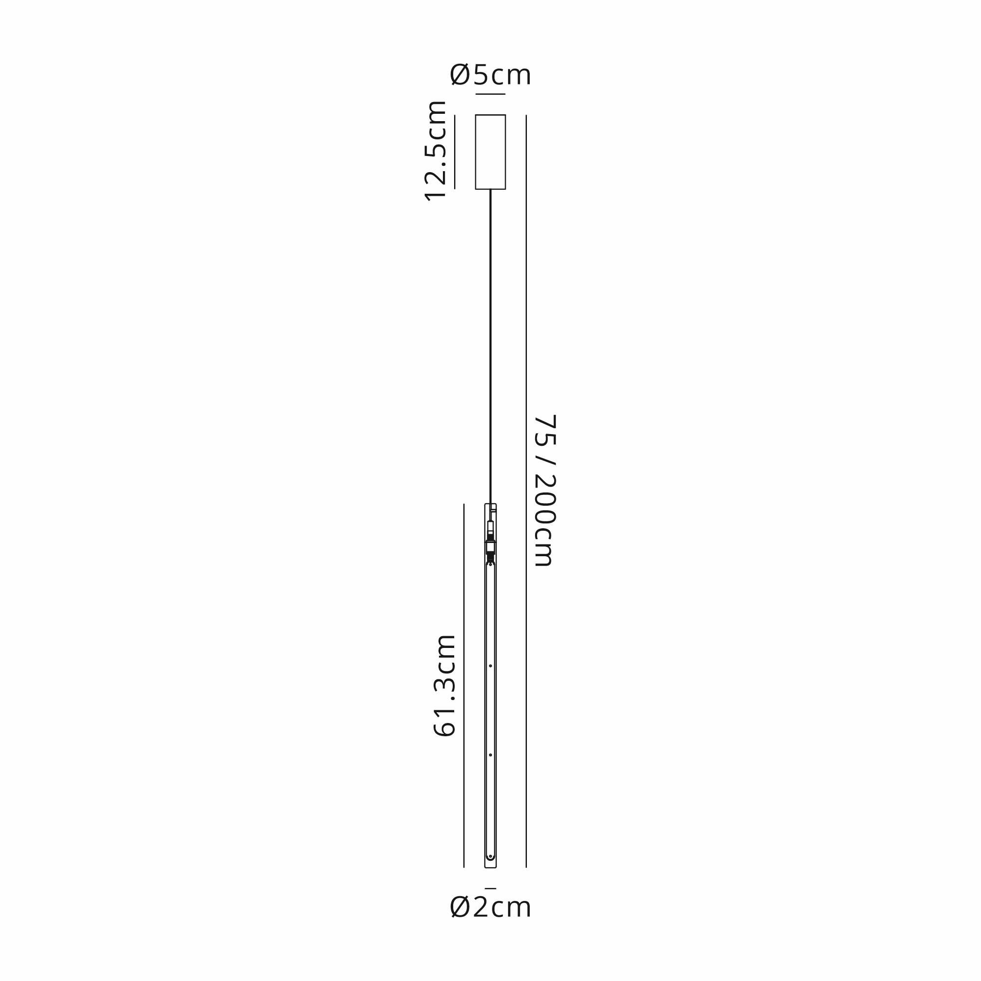 M8482 Torch LED Vertical Pendant Sand White