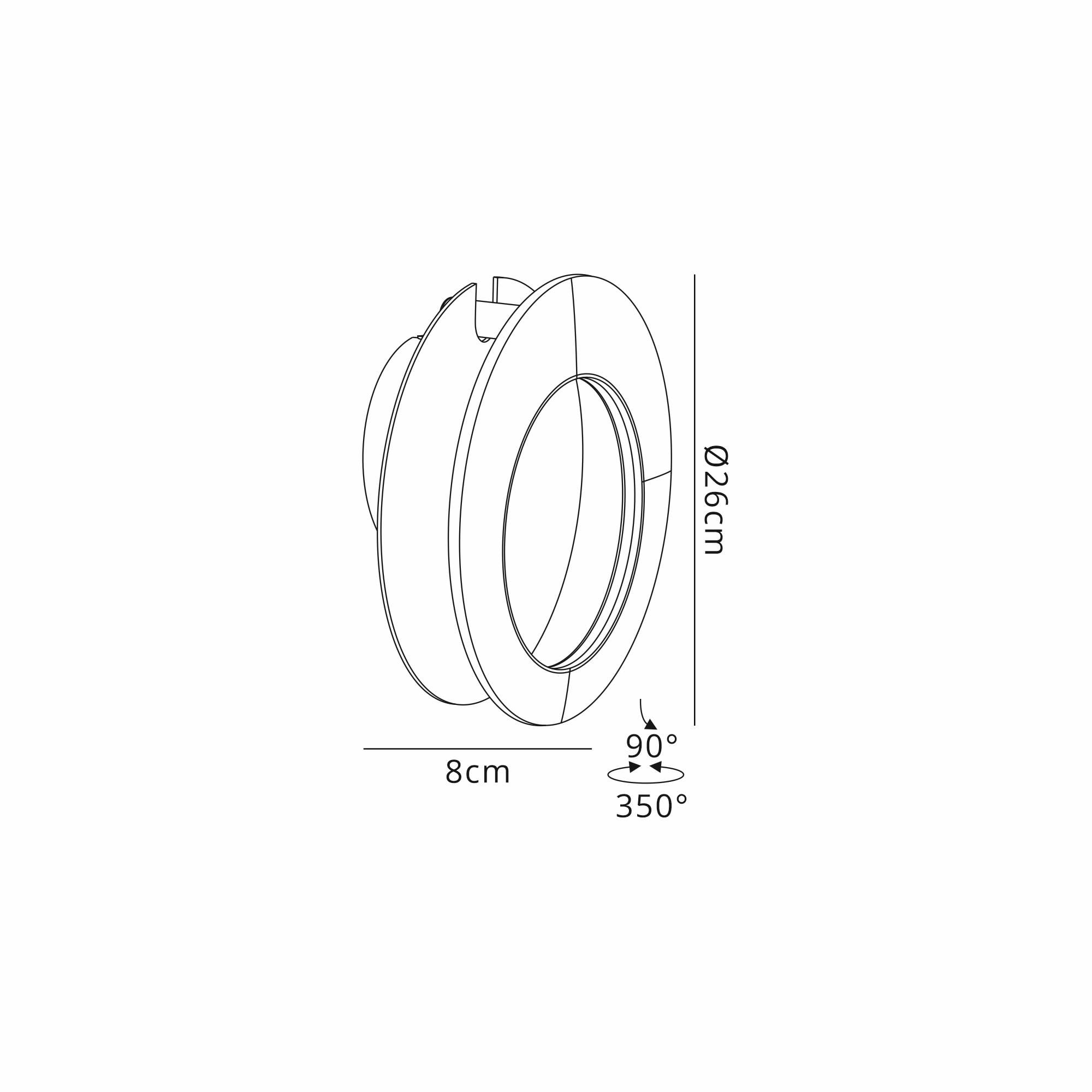 M8464 Toronto LED Wall Lamp Matt Black