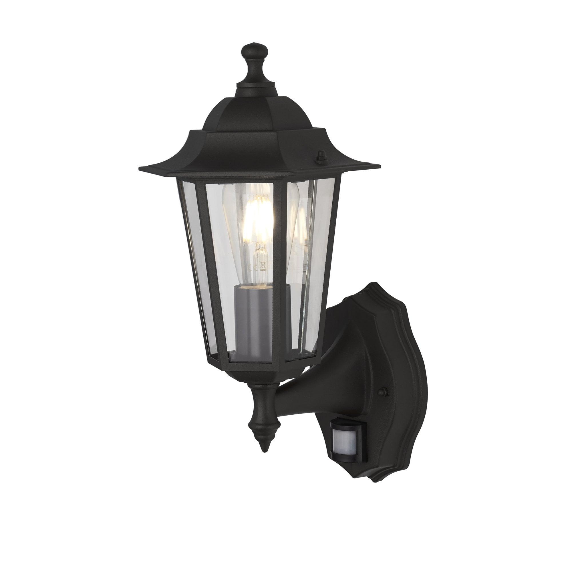 68001BK Alex Outdoor Wall Light Black Metal Glass