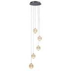 51481-5CC Allure 5 Light Multi Drop LED Pendant Chrome Metal Clear Acrylic