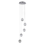 51481-5CC Allure 5 Light Multi Drop LED Pendant Chrome Metal Clear Acrylic