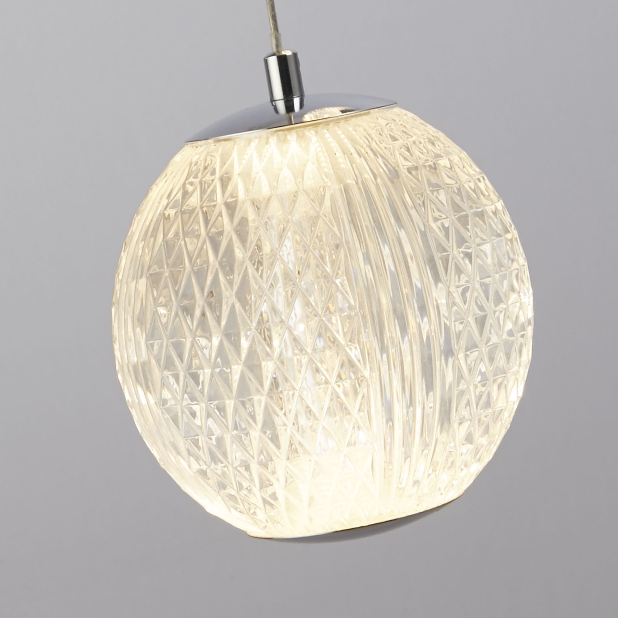 51481-5CC Allure 5 Light Multi Drop LED Pendant Chrome Metal Clear Acrylic