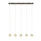 51485-5CC Allure 5 Light LED Bar Pendant Chrome Metal Clear Acrylic