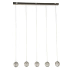 51485-5CC Allure 5 Light LED Bar Pendant Chrome Metal Clear Acrylic
